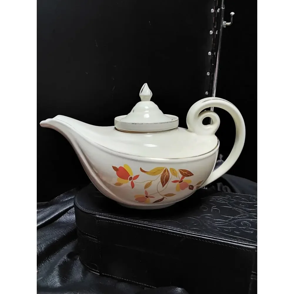 Vintage Hall Jewel Tea Teapot AUTUMN LEAF with INFUSER and lid